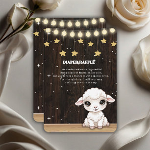 Rustic Little White Lamb Baby Shower Enclosure Card