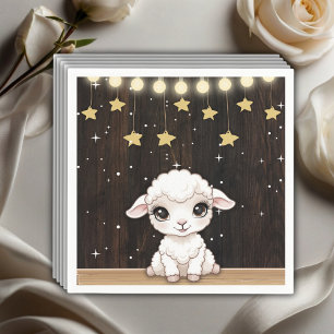 Rustic Little White Lamb Baby Shower Napkin