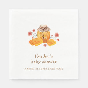 Rustic Little Wildflower Honey Bee Baby Shower  Napkin