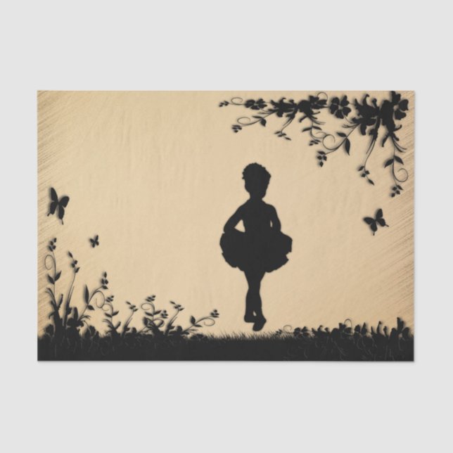 Rustic Littlest Ballerina Tissue Paper (Front)