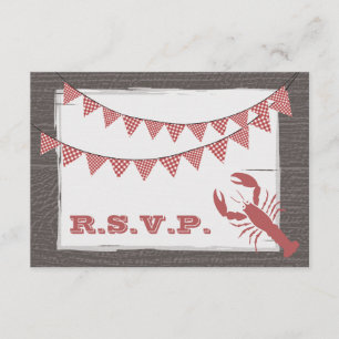 Rustic Lobster Wedding RSVP Card