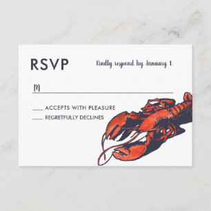 Rustic Lobster Wedding Suite RSVP Card