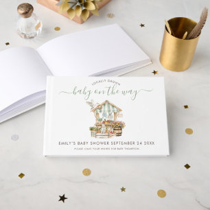 Rustic Locally Grown Farmers Market Baby Shower Guest Book