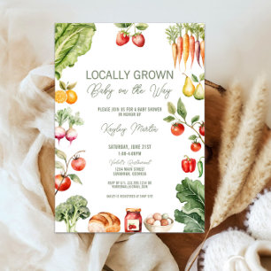Rustic Locally Grown Farmer's Market Baby Shower Invitation