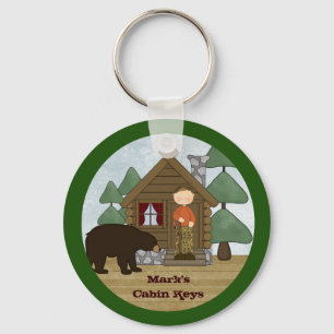 Rustic Lodge Country Cabin Keys with Bear Key Ring