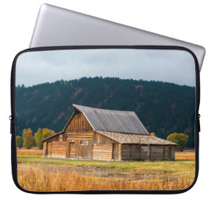 Rustic log barn in Grand Teton National Park, Wyom Laptop Sleeve
