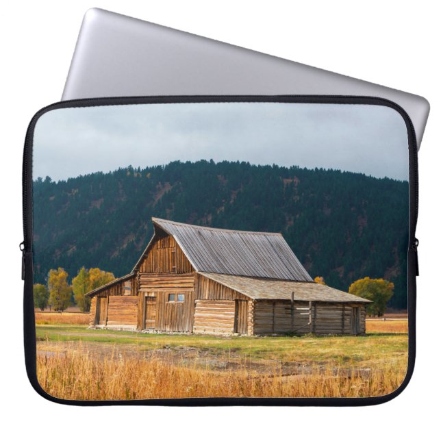 Rustic log barn in Grand Teton National Park, Wyom Laptop Sleeve (Front)