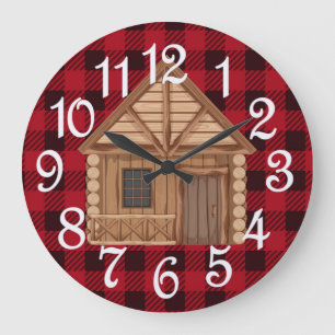 Rustic Log Cabin Acrylic Wall Clock