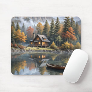 Rustic Log Cabin In the Mountains  Mouse Pad