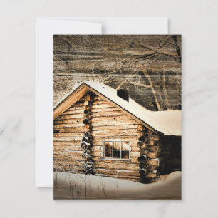 Rustic Log Cabin In The Wilderness Card