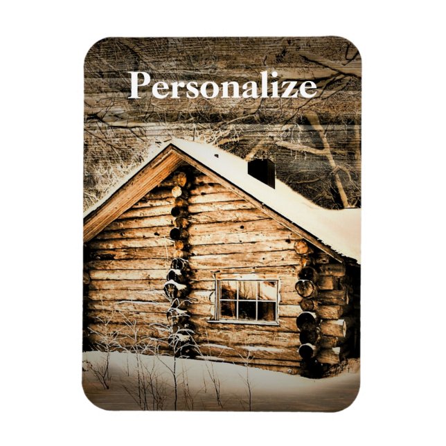 Rustic Log Cabin In The Wilderness Magnet (Vertical)