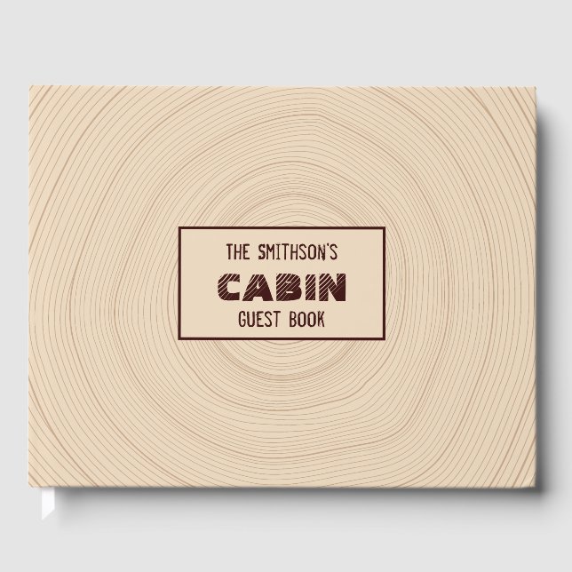 Rustic Log Cabin Vacation Home Rental | Tree Rings Guest Book (Front)