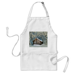 Rustic Log Cabin Winter Magic Standard Apron