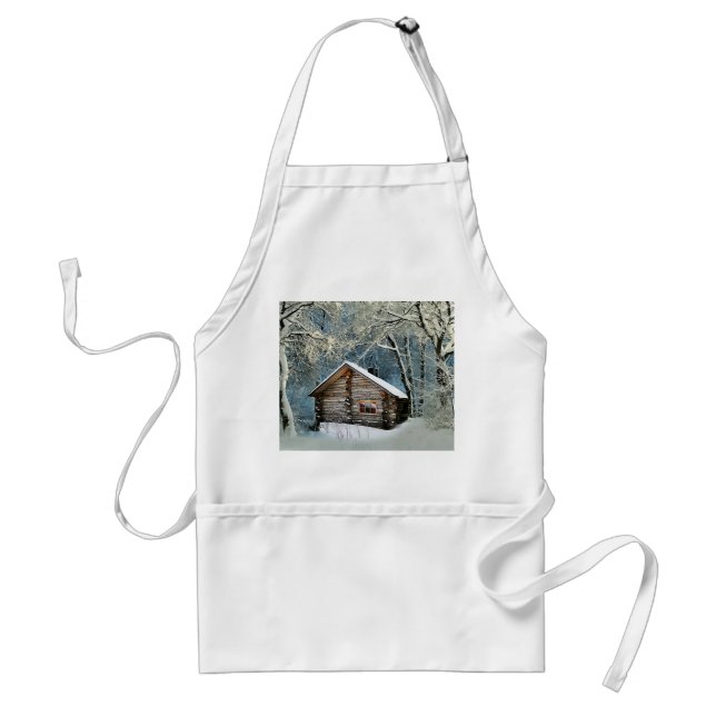 Rustic Log Cabin Winter Magic Standard Apron (Front)