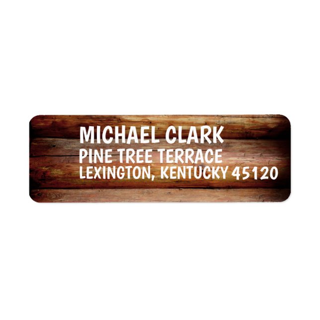 RUSTIC LOG RETURN ADDRESS LABELS (Front)