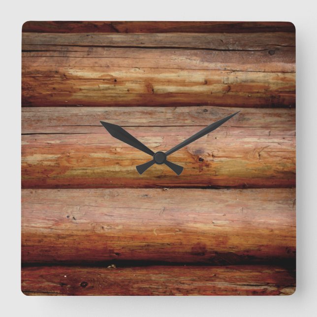 Rustic Log Wall Clock (Front)