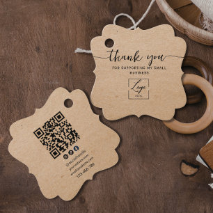 Rustic logo Kraft Handmade with love thank you Favour Tags