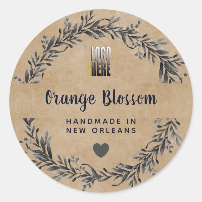 Rustic Logo Soy Candle Soap Wreath Product Label (Front)