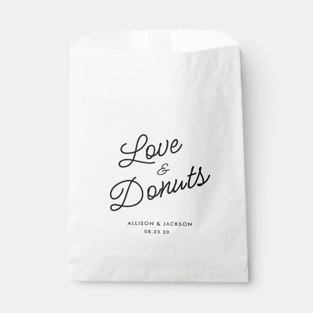 Rustic Love and Doughnuts Wedding Doughnuts Favour Bag (Front)