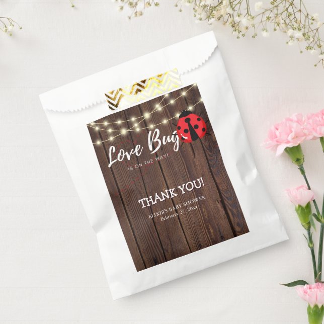 Rustic Love Bug Baby Shower Favour Bag (Sealed)