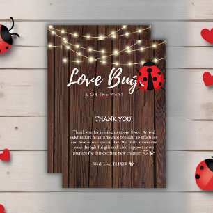 Rustic Love Bug Baby Shower Thank You Card