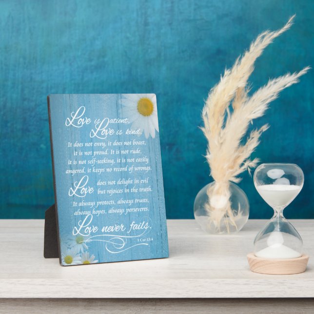 Rustic Love is Bible Verse Wedding Easel Plaques (Side)