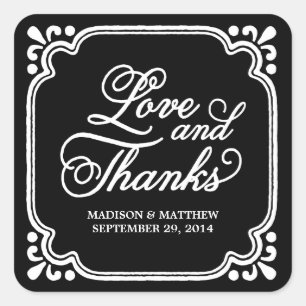 Rustic Love & Thanks Wedding Favour Labels
