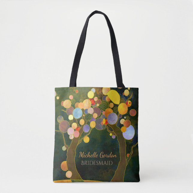 Rustic Love Trees Wedding Bridesmaid Gift Tote Bag (Front)