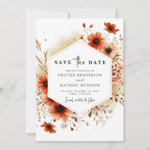 Rustic Lovely Terracotta Wedding Save The Date