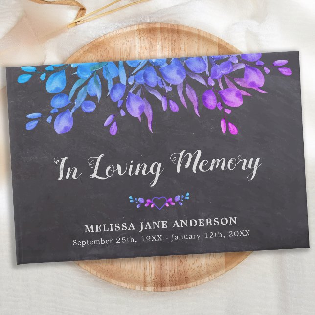 Rustic Loving Memory Botanical Memorial Funeral Guest Book (Creator Uploaded)