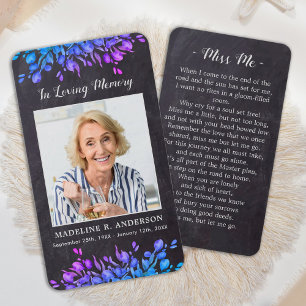 Rustic Loving Memory Funeral Memorial Prayer Card