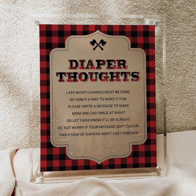 Rustic Lumberjack Baby Shower Diaper Thoughts Poster (Creator Uploaded)