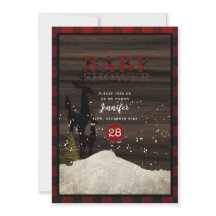 Rustic Lumberjack Buffalo Plaid Stag Baby Shower