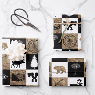 Rustic Lumberjack Camping Adventure  Wrapping Paper Sheet