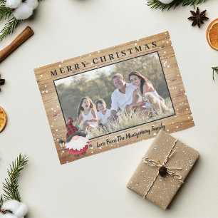 Rustic Lumberjack Gnome Christmas Photo Holiday Card