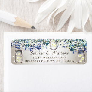 Rustic Luxe Vintage Peacock Wedding Return Address Label