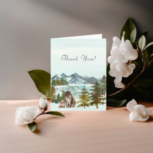 Rustic Lynx Thank You Invitation