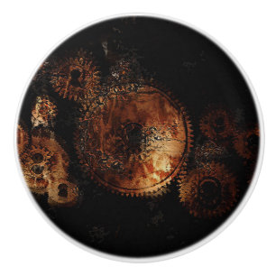 Rustic Machinery Gears - Steampunk Gears Ceramic Knob
