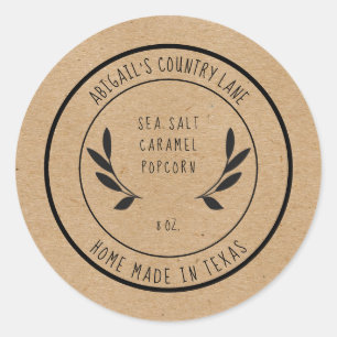 Rustic Made in Texas Sea Salt Caramel Food Label