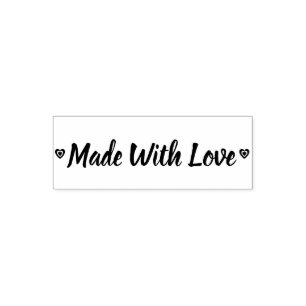 Rustic Made With Love Hearts Self-inking Stamp