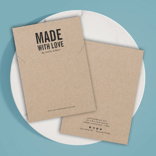 Rustic Made with Love Kraft Necklace Display Card