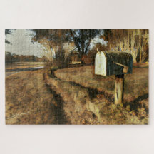 Rustic Mailbox on a Country Road