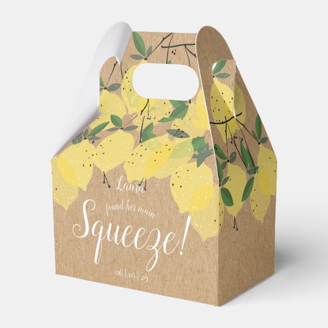 Rustic Main Squeeze Lemons Bridal Shower  Favour Box (Front Side)