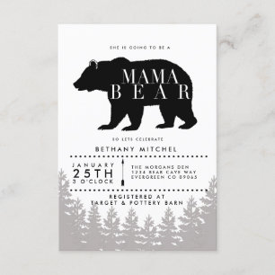 Rustic Mama Bear   Baby Shower Invite