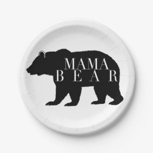 Rustic Mama Bear Baby Shower Paper Plate