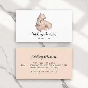 Rustic Mama Bear Babysitter Business Cards