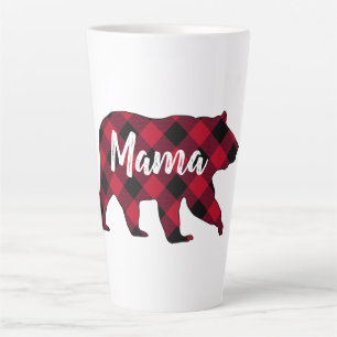 Rustic Mama Bear Red Buffalo Plaid Latte Mug