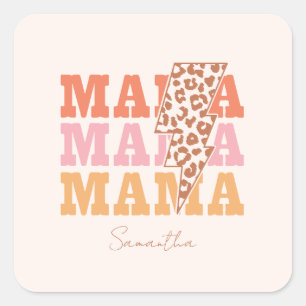 Rustic "Mama" Repeat Square Sticker