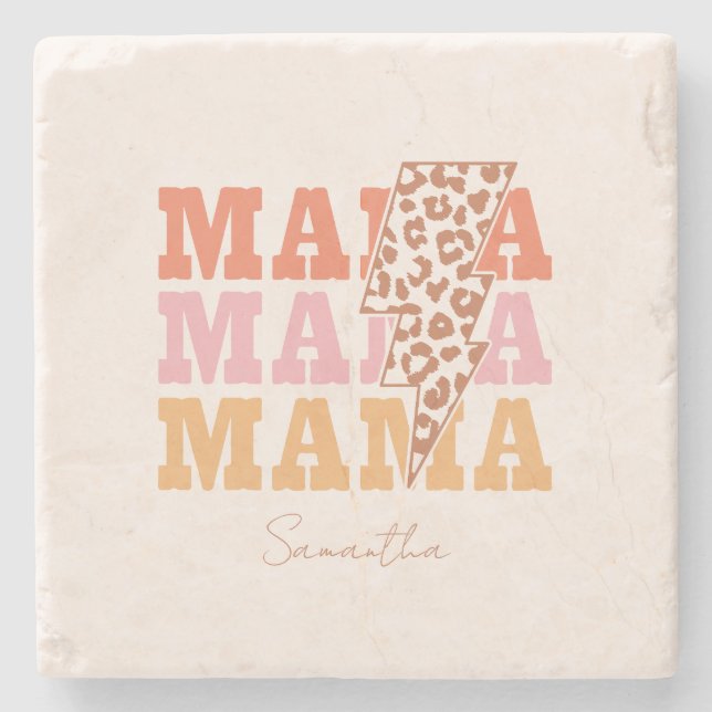 Rustic "Mama" Repeat Stone Coaster (Front)