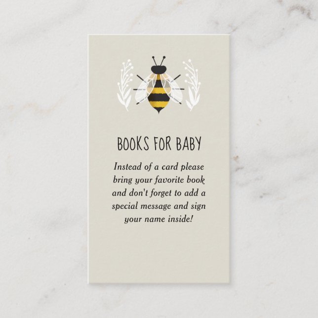 Rustic Mama to Bee Baby Shower Book Request Enclosure Card (Front)